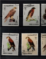 ! Lot Von 8 Briefmarken, Greifvögel, Umm Al Qiwain, Trucial States, Vereinigte Arabische Emirate - Umm Al-Qiwain