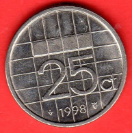 Paesi Bassi - Nederland - Pays Bas - 1998 - 25 Cents - QFDC/aUNC - Come Da Foto - 1980-2001 : Beatrix