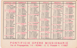 Calendarietto - Pontificie Opere Missionarie - Roma - Anno 1968 - Petit Format : 1961-70