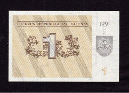 1991 AS Lithuania Banknote 1 (Talonas),P#32A,UNC - Lituanie