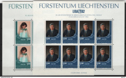 Liechtenstein 1982 Minifoglio Unif.738/39 **/MNH VF - Neufs