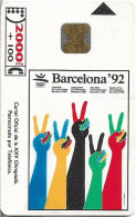 Spain - Telefónica - Olympics Barcelona '92 - E.Satue - CP-014 - 06.1992, 2.000PTA, 30.000ex, Used - Werbekarten