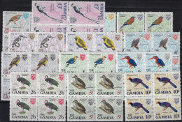 Gambie 1966 Y&T 208 à 220 Michel 210 à 222. Neufs Sans Charnières, Blocs De 4. Série Courante, Oiseaux - Collections, Lots & Series