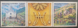 Andorra (French Post) 2000, Village Festivals Canolic And Meritxell, MNH Stamps Strip - Ungebraucht