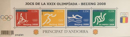 Andorra (French Post) 2008, Summer Olympic Games In Beijing, MNH S/S - Unused Stamps