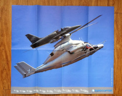 Poster Hélicoptère X3 Avec Avion L 39 - Eurocopter - Taille 66 Cm X 56 Cm - Elicotteri