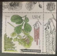 Andorra (French Post) 2021, Leaf Of Tree - Alnus Glutinosa, MNH Single Stamp - Ungebraucht