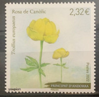 Andorra (French Post) 2022, Rose, MNH Single Stamp - Unused Stamps