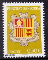 Andorra (French Post) 2023, Arm Of Coats, MNH Single Stamp - Ongebruikt