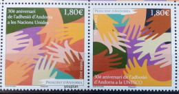 Andorra (French Post) 2023, 30th Ann. Of The Principality's Accession To The United Nations And UNESCO, MNH Stamps Strip - Ungebraucht