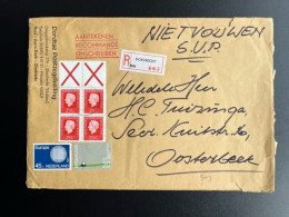 NETHERLANDS 1971 REGISTERED LETTER DORDRECHT TO OOSTERBEEK NEDERLAND AANGETEKEND - Storia Postale