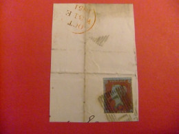 INGLATERRA REINO UNIDO GRANDE BRETAGNE 1851 QUEEN VICTORIA Yvert 3 FU SOBRE FRAGMENTO - Used Stamps