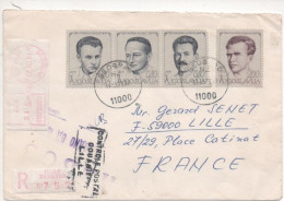 Yougoslavie N°1423 + 1417/9 En Bande, Recommandé Et Contrôle Douanier à Lille - Briefe U. Dokumente