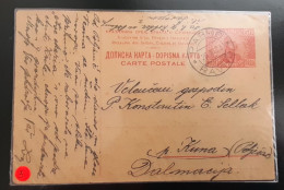 Kingdom SHS 50 Para Postal Stationery Card Ravno To Peljesac 26.11.1923  Catalog No. 3 - Postal Stationery