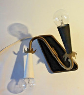 C36 Lampe Art Déco Vintage 60' Noir Et Blanc - Lantaarns & Kroonluchters