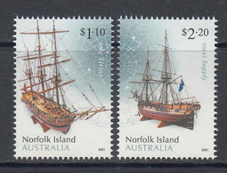 2021 Norfolk Island Museum Ships Maritime Models  Complete Set Of 2 MNH @ BELOW FACE VALUE - Ile Norfolk