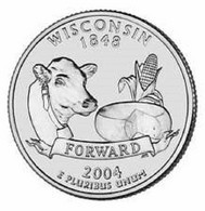 USA EEUU 25 CENTS. QUARTER DOLLAR WISCONSIN 2004 P  UNC NEW - 1999-2009: State Quarters