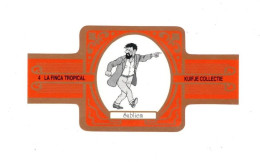 4) Bague De Cigare Série Tintin Orange Dorée La Finca Tropical Kuifje Collectie Capitaine Haddock En Superbe.Etat - Objets Publicitaires