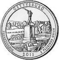 USA EEUU 25 CENTS. QUARTER DOLLAR GETTYSBURG 2011 P  UNC NEW - 2010-...: National Parks