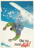 Sports-SNOW BOARD  Acrobatique --1990---" T'as Vu Mon Style !!!! "  (animée)..cachet  LA SALLE LES ALPES-05 - Winter Sports