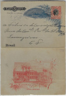 Brazil 1897 Postal Stationery Letter 100 Réis Shipped In Rio De Janeiro Bottle Order Addressed To German Beer Factory - Postwaardestukken