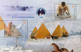 Argentina 2001, 50 Years Argentinian Antarctic Institute, MNH S/S - Nuevos