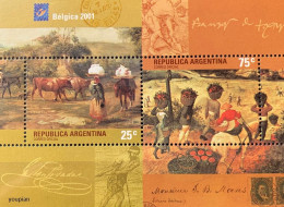 Argentina 2001, International Stamps Exhibition BELGICA 2001, MNH S/S - Unused Stamps