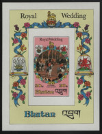 Bhutan 1978 MNH Sc 321 20nu Charles, Diana Royal Wedding Imperf Sheet - Bhoutan