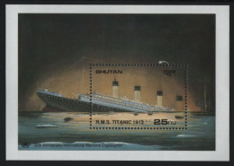 Bhutan 1989 MNH Sc 750 25nu R.M.S. Titanic Sinking Sheet - Bhoutan