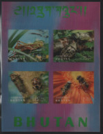 Bhutan 1969 MNH Sc 101h 10ch, 75ch, 1.25nu, 2nu Insects Sheet Of 4 - Bhoutan
