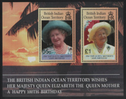 BIOT 2000 MNH Sc 225 Queen Mother's 100th Birthday Sheet Of 2 - Territoire Britannique De L'Océan Indien