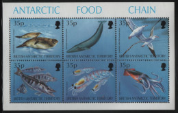 British Antarctic Territory 1994 MNH Sc 230 35p Antarctic Food Chain Sheet Of 6 - Unused Stamps