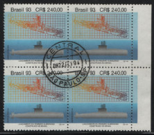 Brazil 1993 Used Sc 2436 240cr Launch Of 1st Brazilian-built Submarine Block - Usados