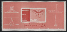 Brazil 1960 MNH Sc 908 27cr Plan Of Brasilia - Unused Stamps