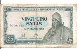 GUINEE 25 SYLIS 1980 VF P 24 - Guinée