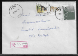 Belgium. Stamps Mi. 2527, Mi. 2533, Mi. 2212 On Registered Letter Sent From Lauwe On 25.09.1992 For Kortrijk. - Brieven En Documenten