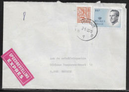 Belgium. Stamps Mi. 2189, Mi. 1950 On Express Letter Sent From Torhout On 2.05.1985 For Brugge - Lettres & Documents