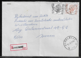 Belgium. Stamps Mi. 1956, Mi. 1703 On Registered Letter Sent From Harelbeke On 13.09.1979 For Menen - Brieven En Documenten