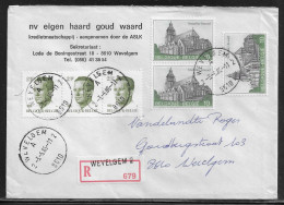 Belgium. Stamps Mi. 2212, Mi. 2190 On Registered Letter Sent From Wevelgem On 3.05.1985 For Wevelgem - Lettres & Documents