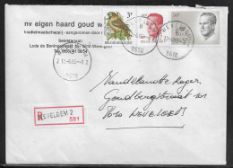 Belgium. Stamps Mi. 2241 Mi. 2179, Mi. 2188 On Registered Letter Sent From Wevelgem On 17.06.1986 For Wevelgem - Covers & Documents