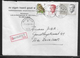 Belgium. Stamps Mi. 2241 Mi. 2179, Mi. 2188 On Registered Letter Sent From Wevelgem On 17.06.1986 For Wevelgem - Lettres & Documents