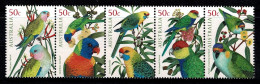 Australia 2005 Parrots  Set As Strip Of 5 MNH - Ongebruikt