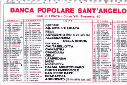 Calendarietto - Banca Popolare Sant'angelo - Anno 1974 - Petit Format : 1971-80