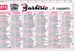 Calendarietto - Barbisio Il Cappello - Anno 1976 - Petit Format : 1971-80