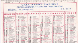 Calendarietto - Caia Assicurazioni - Siracusa - Anno 1979 - Petit Format : 1971-80