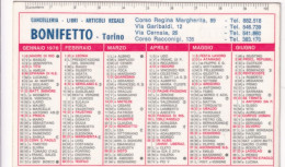 Calendarietto - Cancelleria - Libri Bonifetto - Torino - Anno 1976 - Petit Format : 1971-80