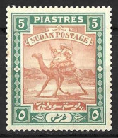 SUDAN...KING EDWARD VII..(1901-10..).....CAMEL....5p.....SG27a....CHALKY PAPER.....TONE SPOT....(CAT.VAL.£55..)....MH. - Soudan (...-1951)