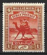 SUDAN...KING EDWARD VII..(1901-10..).....CAMEL....4m......SG22.....VERM AND BROWN......MH. - Sudan (...-1951)