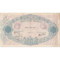 France, 500 Francs, Bleu Et Rose, 1939, U.3240, TTB, Fayette:31.26, KM:88c - 500 F 1888-1940 ''Bleu Et Rose''