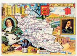 CPSM - VAUCLUSE - Carte Du Département De Vaucluse - Blondel La Rougery édit. - 1945 - Autres & Non Classés